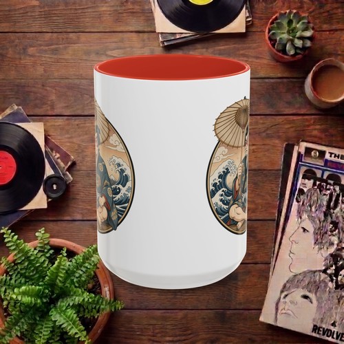 Japanese coffee mug ukiyoe - coffee,